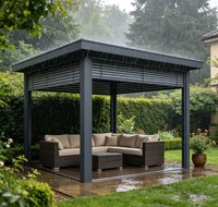 Pergola à toit à lamelles automatiques sur mesure OEM avec structure métallique résistante à la corrosion pour projet hôtelier commercial
