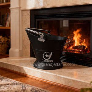 Prezzo di fabbrica 5.9 gallone secchio di <span class=keywords><strong>carbone</strong></span> di cenere di polvere rivestito in metallo nero opaco secchio di <span class=keywords><strong>carbone</strong></span> <span class=keywords><strong>per</strong></span> camino interno - Product Image 2