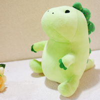 Boneka Dinosaurus Raksasa Kustom Personal, Mainan Dino Hijau Lucu Besar 8 inci untuk Anak, Bantal Plushie Lembut