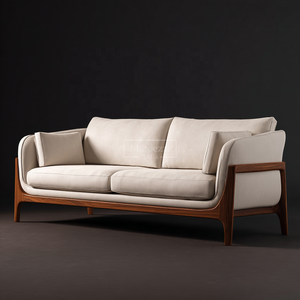 أريكة عصرية فاخرة مكونة من 3 مقاعد طقم أريكة أرجل خشبية من القماش اللهجة أثاث غرفة المعيشة إسفنجة ملء طعام معقول - Product Image 6