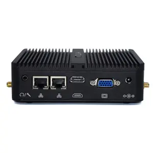 Fabbrica a buon mercato Mini PC Intel Celeron J1900 Dual 2 Lan Ethernet 4 USB Ubuntu Win 10 Nuc Nano Fanless industriale Mini PC