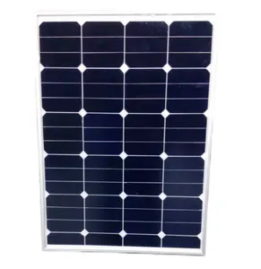 لوحة طاقة شمسية 12 فولت عالية الكفاءة صلبة 70 وات 75 وات 18 فولت خلايا زجاجية قابلة للتوصيل بالمزود ببطارية شمسية أحادية البلورية