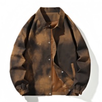 Veste en polyester pour homme, simple boutonnage, coupe longue, style pilote décontracté, logo personnalisé, coupe ample, imperméable et coupe-vent