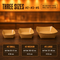 Barquettes profondes pour poulet frit, en papier kraft anti-graisse avec revêtement intérieur en PE, idéales pour les morceaux croustillants et les sauces.