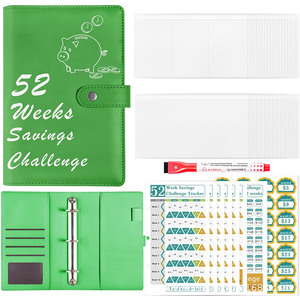 Organiseur de budget A5 pour le défi d'épargne, avec enveloppes de budget pour 52 semaines, classeur à feuilles mobiles - Product Image 6