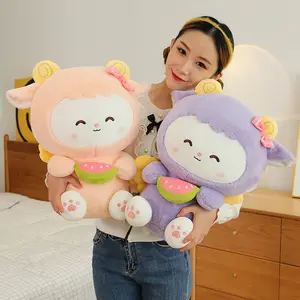 Creative Cute Cuddly Stuffed Alpaca Doll Soft Angel Plush Sheep with Watermelon Baby Soft Toys