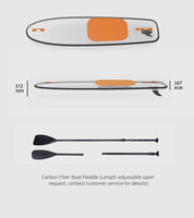 Planche de SUP de tourisme Miico MCK-D en PC transparent écologique avec aileron fixe pour le surf en extérieur, sports nautiques de haute qualité pour lacs et rivières, vente en gros