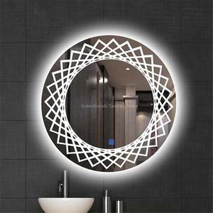 <span class=keywords><strong>Espejo</strong></span> de Baño Redondo Moderno con Retroiluminación LED, Montado en la Pared, con Luz Regulable e Iluminación y Función Antivaho - Product Image 1