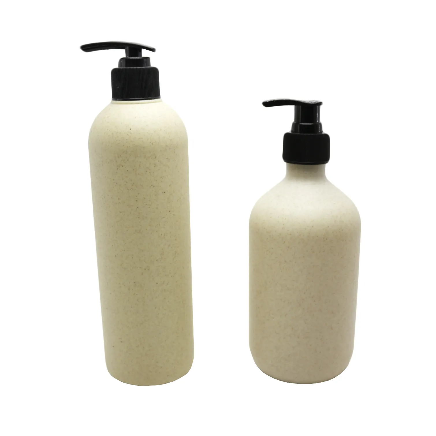 OEM 500ml lüks otel olanakları şampuan boş kozmetik pompa ambalaj buğday samanı biyobozunur plastik şişe PLA-CC77