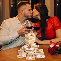 Blok Toren Spel Paar Activiteiten Date Night Ideeën Volwassenen Night Party Game Cadeau Valentijn Tuimelende Toren Stapelblokken Spel