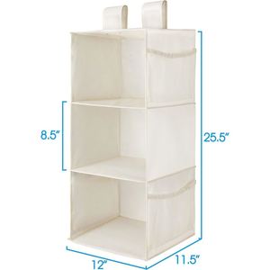 3-Shelf Closet Organizers, 2 Separable 3-Tier Hanging Closet Shelves, Non-Woven Fabric Hanging <b>Storage</b> Organizer - Product Image 2