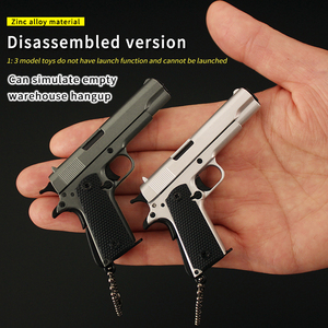 Оптовая цена от производителя: миниатюрный металлический брелок-пистолет 1911, 7,5 см, модель пистолета, металлическая разборная игрушка-брелок, подвеска - Product Image 6
