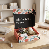 Boîte d'expédition florale personnalisée imprimée, carton ondulé pour colis, emballage cadeau pour bougies et fleurs séchées