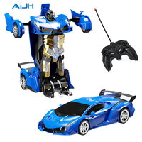 AiJH Voiture RC 1:18 pour garçons, mode démonstration à déformation fluide, rotation à 360°, voiture télécommandée 27 MHz, voiture robot RC