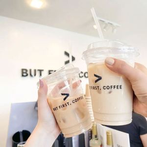อุปกรณ์ร้านกาแฟแบบกำหนดเอง แก้ว PET ใสแบบใช้แล้วทิ้ง ขนาด 12/16/24 ออนซ์ ผนังเดี่ยว ขนาด 98 มม. สำหรับเครื่องดื่มเย็น ย่อยสลายได้ - Product Image 1