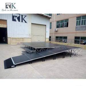 เวทีงานแต่งงานแบบพกพาพร้อมกล่องใส่แบบมีล้อ เวทียกพื้นอลูมิเนียมแบบพับได้ - Product Image 4