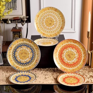 Plato de carne de porcelana china estilo europeo Medusa, juego de platos para comida occidental, vajilla occidental, plato colgante, cerámica redonda - Product Image 1