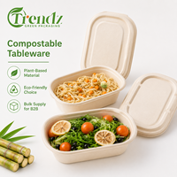 Conteneur alimentaire en bagasse de canne à sucre Trendz pour les commandes d'emballage à emporter B2B de grande envergure