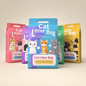 कस्टम मुद्रित पर्यावरण के अनुकूल प्लास्टिक वाटरप्रूफ वैक्यूम फ्लैट तल पाउच सुगंधित सेपियोलाइट कैट कूड़े पालतू भोजन पैकेजिंग बैग बैग - Product Image 1