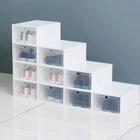 Boîte de rangement à chaussures empilable multicolore avec ouverture frontale pour la maison, organisateur de chaussures pour le rangement