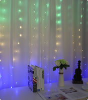 Guirnalda de Luces de Cortina de Cobre Arcoíris, Luz Ajustable con 8 Modos y Control Remoto para Decoración Navideña en Interiores, Dormitorios