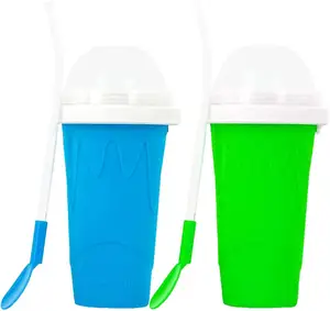 Magic Quick Frozen Smoothies Cup Double Layer Sap Beker Squeeze Silica Cooling Cup Zelfgemaakte Milkshake Ijs Maker