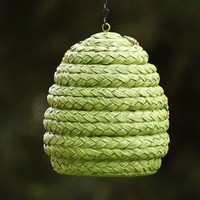 Nichoir suspendu en résine fait main et peint à la main, motif tournesol, style pastoral, pour extérieur, arbre, patio, jardin, décoratif
