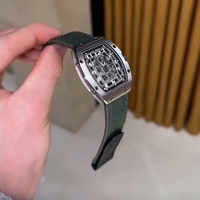 Nuevo Diseño Ultrafino de 7.8mm, Reloj Mecánico de Fibra de Carbono con Cuerda Automática, Esqueleto, Deportivo, de Lujo, para Hombre, Cronógrafo Flyback de Buceo