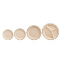 Assiettes jetables en canne à sucre compostables, vaisselle biodégradable, résistantes au micro-ondes, au congélateur et à l'eau, pour les plats à emporter