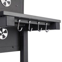 Chariot Portable d'arrière-cour mobile, pour l'extérieur, avec Table latérale, Barbecue métallique en acier