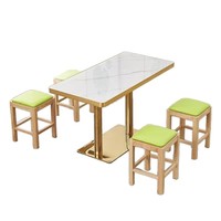 Table basse rectangulaire en marbre de luxe léger pour hôtels et maisons d'hôtes; Table d'appoint créative, table de chevet moderne