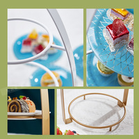 Support à gâteau à 3 étages en acier inoxydable pour hôtel et restaurant, design moderne pour la présentation de desserts lors de mariages et de fêtes