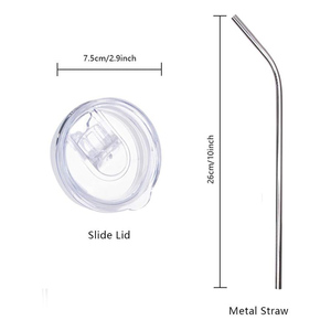Supplier 20oz 30oz Stainless Steel Flat Edge Sublimation Blanks Straight Slim Tumbler Cups With Lid and <b>Straw</b> - Product Image 4