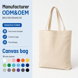 Factory Wholesale Blank Cotton Canvas Tote <b>Bag</b> 12oz Iron on Vinyl Ready DIY <b>Craft</b> Bulk Reusable Grocery Handbag - Product Image 1