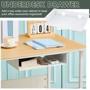 Étagère de rangement sous le bureau Plateau en <span class=keywords><strong>acier</strong></span> au carbone <span class=keywords><strong>avec</strong></span> feuilles de <span class=keywords><strong>feutre</strong></span> muettes Organisateur de montage pour bureau Poste de travail Gaming Stand Up Desk - Product Image 3
