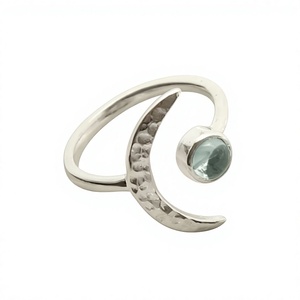 Bague en argent sterling 925 avec aquamarine, tendance, chrétienne, faite à la main, antique, bijoux fins certifiés - Product Image 1