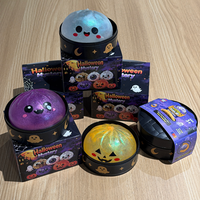 Boîte mystère de jouets anti-stress moelleux scintillants d'Halloween de 8,5 cm, motifs fantôme, citrouille, œil, mignons, cadeau d'Halloween pour enfants