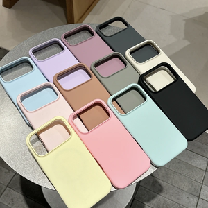 Funda de silicona líquida de Color caramelo para <span class=keywords><strong>iPhone</strong></span> 17 Air 16E 16 15 14 Plus 13 12 Pro <span class=keywords><strong>Max</strong></span> 11 Xr X <span class=keywords><strong>Xs</strong></span>, funda suave y sedosa a prueba de golpes - Product Image 1