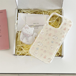 Coque de téléphone avec support chat et nœud mignon, coque rigide double couche pour iPhone 16 Pro Max 15 14 13, esthétique féminine - Product Image 4