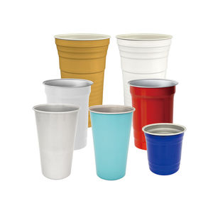 Vaso Desechable de Aluminio Personalizado al por Mayor, Estilo Clásico, Reutilizable para <span class=keywords><strong>Vino</strong></span>, Cerveza, Refrescos y Agua - Product Image 1