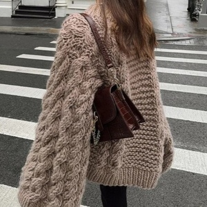 Pull en tricot à col rond et manches longues pour femme, best-seller, tendance, coupe ample - Product Image 5