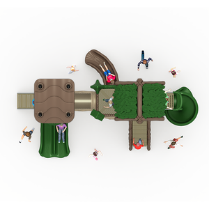 เครื่องเล่นสนามเด็กเล่นพลาสติกกลางแจ้งเชิงพาณิชย์เพื่อการศึกษา รูปแบบป่าในฝัน - Product Image 3