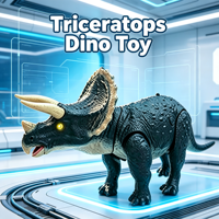 Fabrika Özel Üretim Yürüyen Dino RC Hayvan Oyuncakları Uzaktan Kumandalı Triceratops Dinozor Robotu Parlayan Gözler Dahili Hoparlör