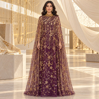 Robe Abaya de luxe brodée à la main avec des paillettes pour femmes musulmanes, robe de soirée pour l'Aïd Ramadan