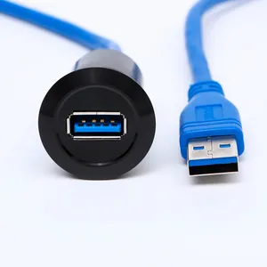22mm 금속 USB 커넥터/USB 소켓 (USB3.0 여성 A-남성 A 60cm 배선)