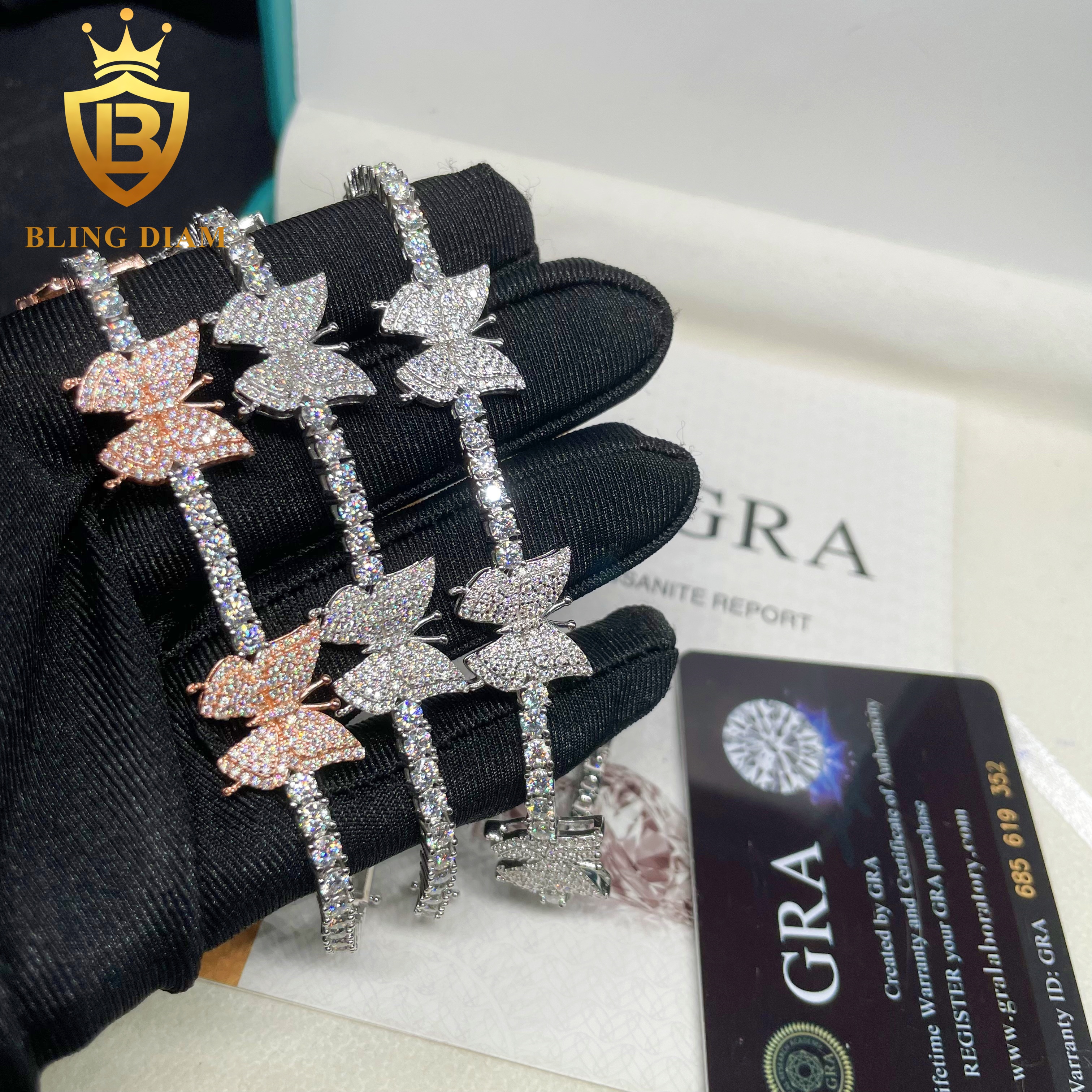 moissanite butterfly bracelet