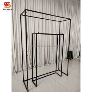 ฉากหลังแบบโค้งสแตนเลสสี่เหลี่ยมสีทอง/สีเงินเรียบสำหรับงานแต่งงานพร้อมกระจกดีไซน์สำหรับงานแต่งงาน - Product Image 6