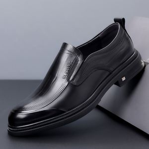 2026 Spring <b>Men's</b> Leather <b>Shoes</b> British Style Casual Business <b>Shoes</b> <b>for</b> <b>Work</b> Black Slip on Genuine Leather <b>Shoes</b> <b>for</b> <b>Men</b> - Product Image 3