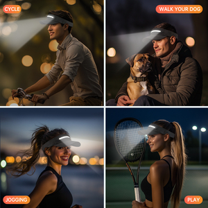 Casquette de tennis en acrylique à dessus ouvert, respirante, avec éclairage LED, confortable et rafraîchissante, pour homme et femme, idéale pour l'extérieur et <span class=keywords><strong>la</strong></span> vision nocturne - Product Image 6