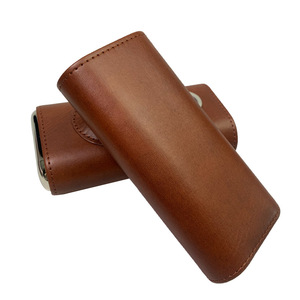 Astuccio per Sigari in Pelle Personalizzabile con Logo, Portatile da Viaggio, per 3 Sigari, con Tagliasigari Integrato - Disponibile Logo Personalizzato - Product Image 5